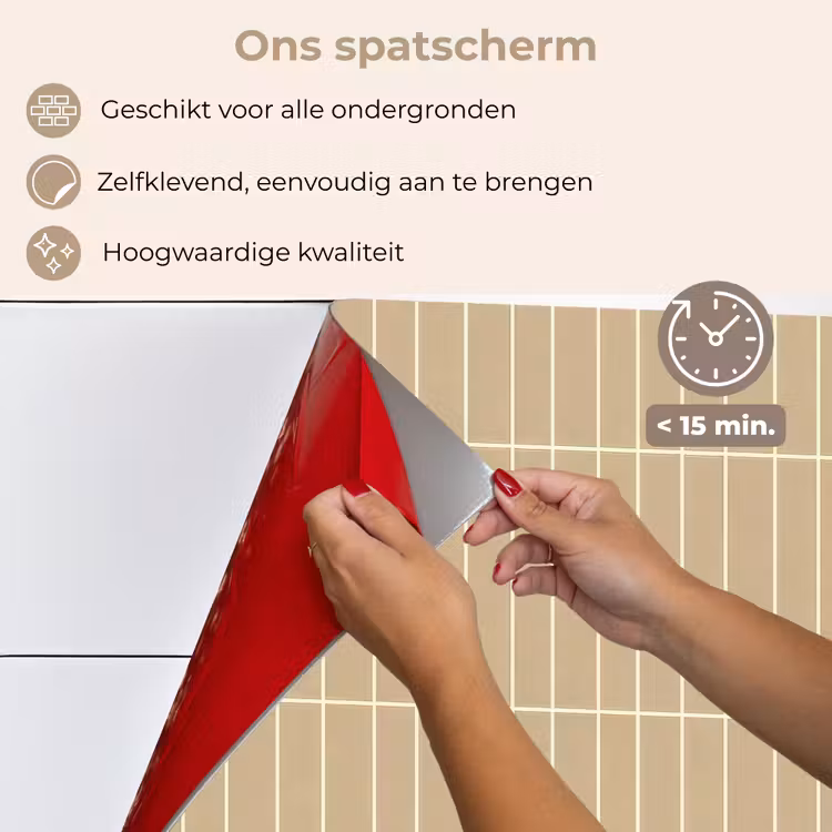Spatscherm keuken - Verticaal - Wandtegel - Zand - Beige — 4