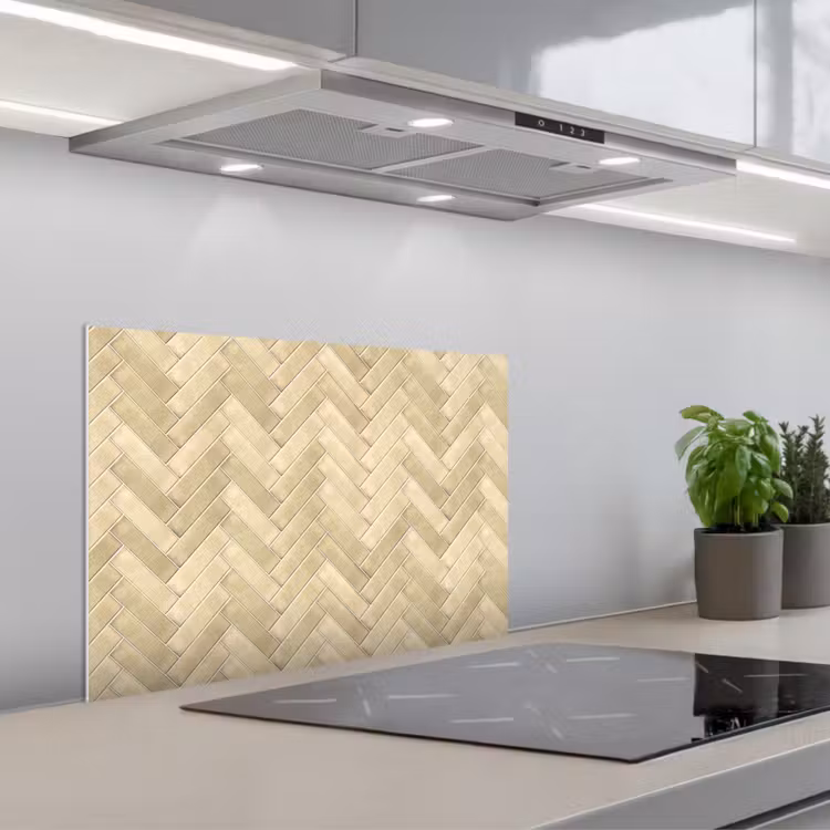 Spatscherm keuken - Visgraat - Tegel - Zand — 5