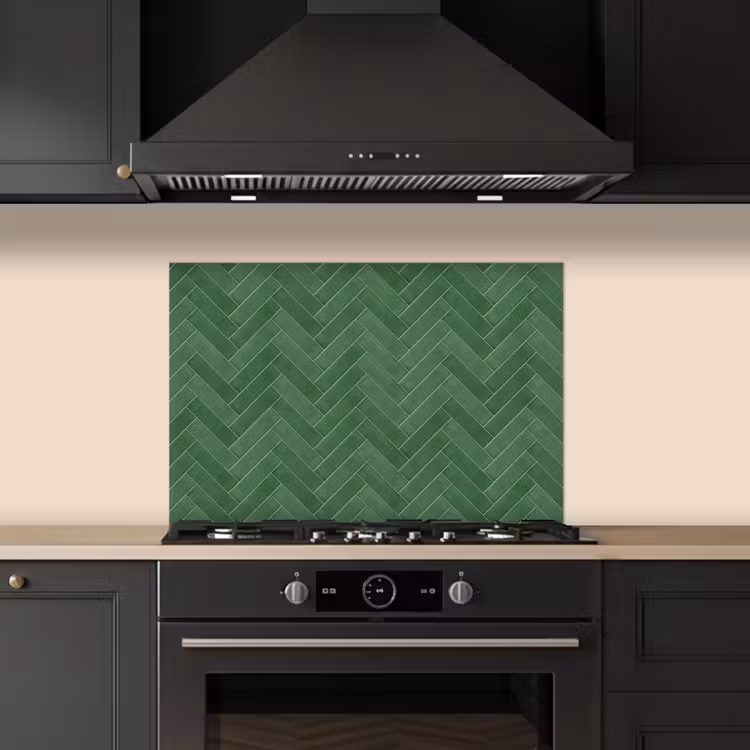 Spatscherm keuken - Visgraat - Wandtegel - Bosgroen — 2