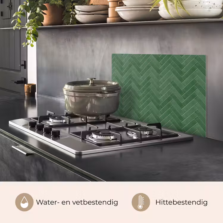 Spatscherm keuken - Visgraat - Wandtegel - Bosgroen — 7