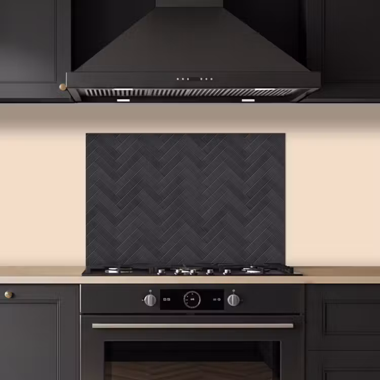 Spatscherm keuken - Visgraat - Wandtegel - Donkergrijs — 2