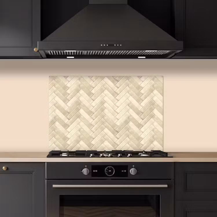Spatscherm keuken - Visgraat - Wandtegel - Licht Beige — 2