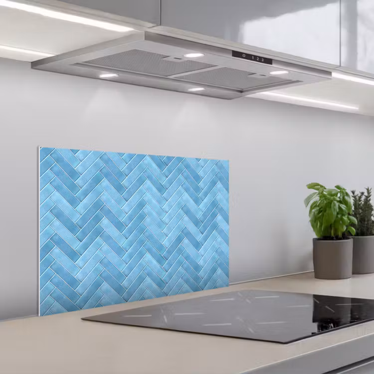 Spatscherm keuken - Visgraat - Wandtegel - Lichtblauw — 5