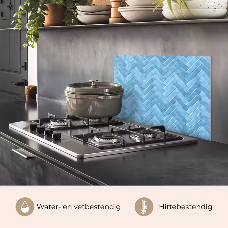 Spatscherm keuken - Visgraat - Wandtegel - Lichtblauw — 7