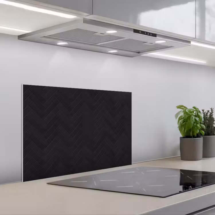 Spatscherm keuken - Visgraat - Wandtegel - Mat - Zwart — 5