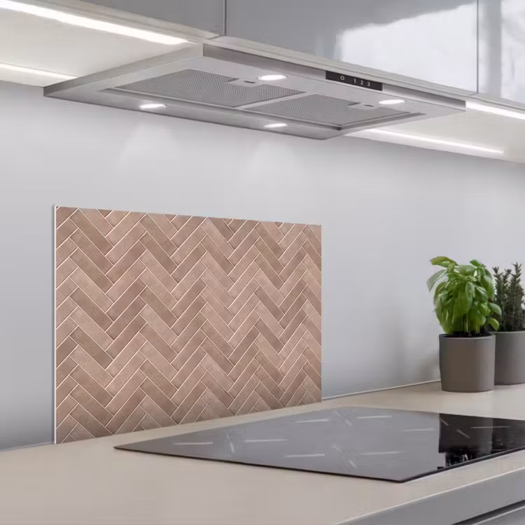 Spatscherm keuken - Visgraat - Wandtegel - Oudroze - Terracotta — 5