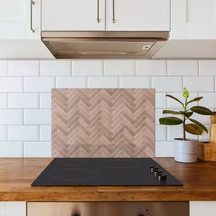 Spatscherm keuken - Visgraat - Wandtegel - Oudroze - Terracotta — 6