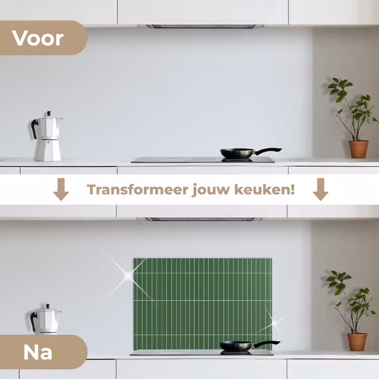 Spatscherm keuken - Wandtegel - Verticaal - Donkergroen — 3