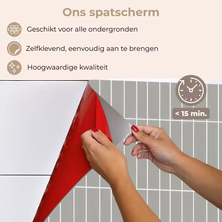 Spatscherm keuken - Wandtegel - Verticaal - Lichtgrijs — 4