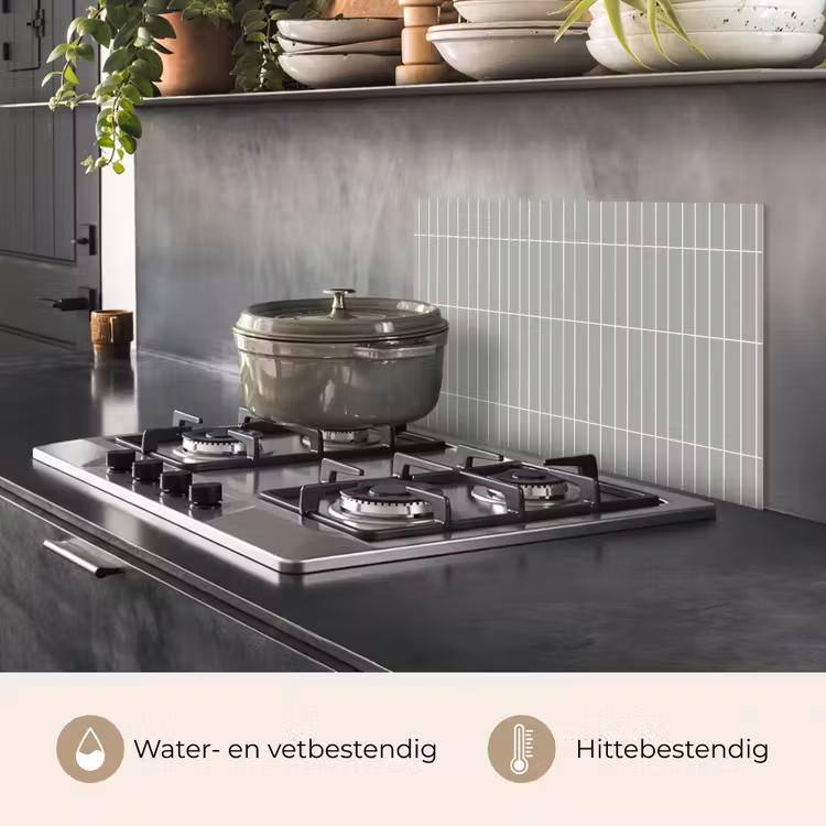 Spatscherm keuken - Wandtegel - Verticaal - Lichtgrijs — 7
