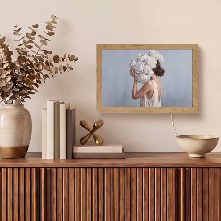 Tafellamp - Bloemen - Vrouw - Wit — 3