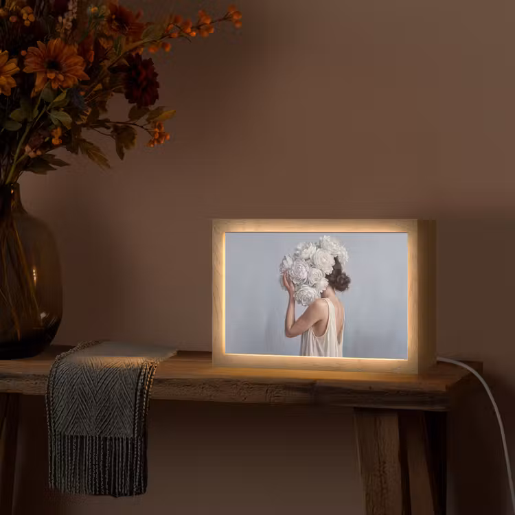 Tafellamp - Bloemen - Vrouw - Wit — 4