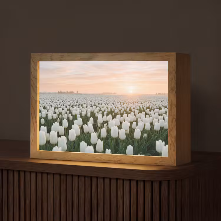 Tafellamp - Tulpen - Landschap - Wit — 1