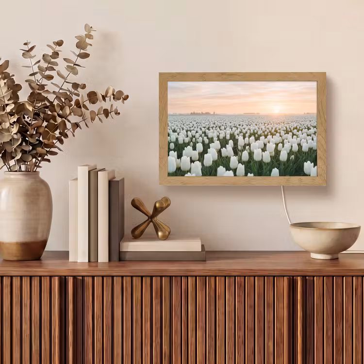 Tafellamp - Tulpen - Landschap - Wit — 3