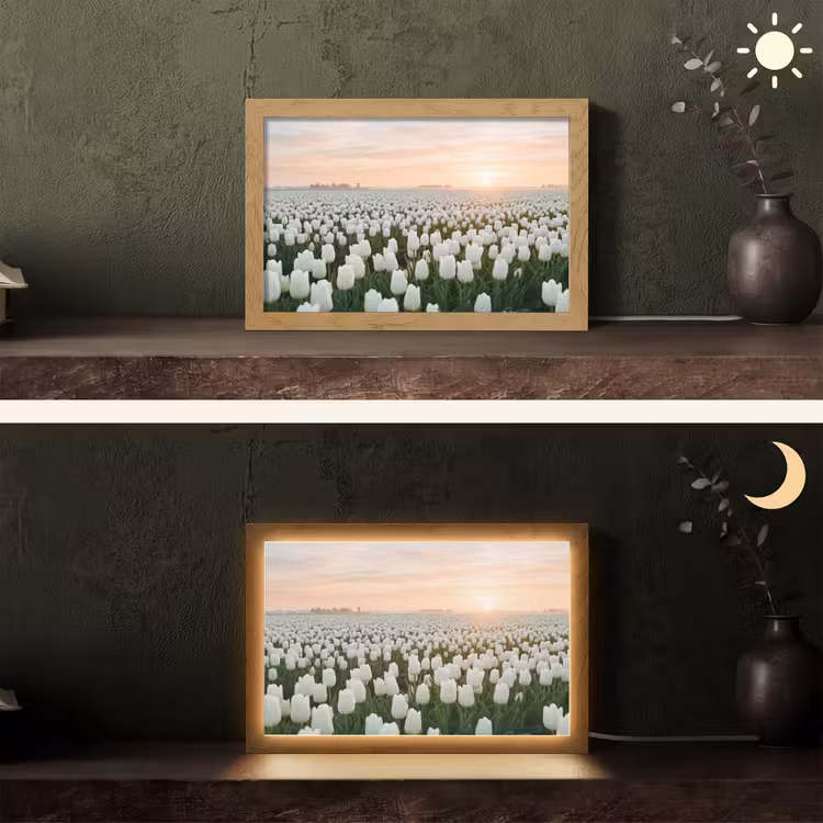 Tafellamp - Tulpen - Landschap - Wit — 5