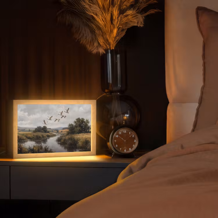 Tafellamp - Eenden - Rivier - Landschap - Vlucht - Nostalgisch — 2