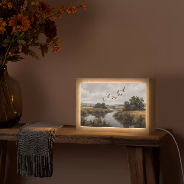Tafellamp - Eenden - Rivier - Landschap - Vlucht - Nostalgisch — 4