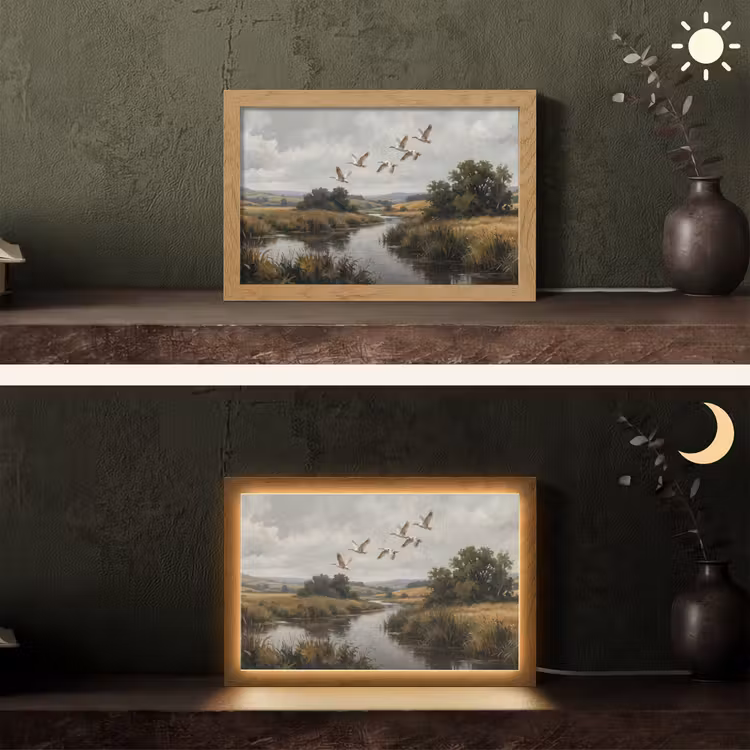 Tafellamp - Eenden - Rivier - Landschap - Vlucht - Nostalgisch — 5