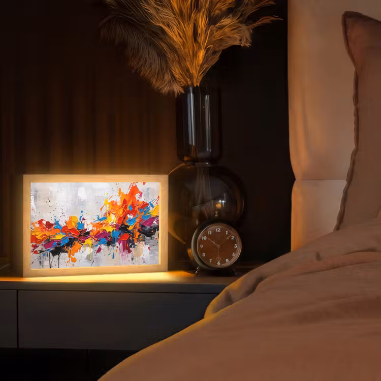 Tafellamp - Abstract - Schilderij - Kleurrijk - Dynamisch — 2