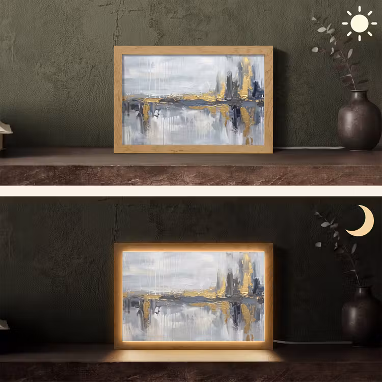 Tafellamp - Abstract - Structuur - Goud - Grijs - Modern — 5
