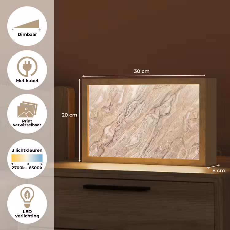 Tafellamp - Textuur - Aders - Abstract - Modern - Beige — 7