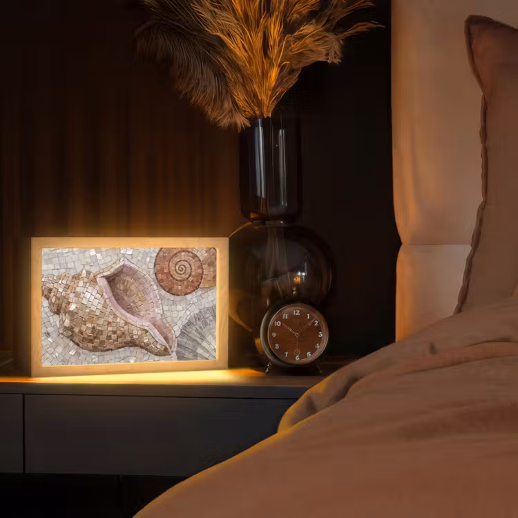 Tafellamp - Schelp - Mozaïek - Zee - Beige - Modern — 2