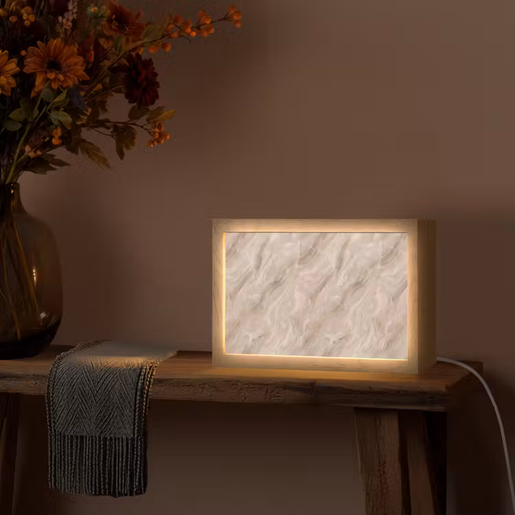 Tafellamp - Steen - Golvend - Abstract - Beige — 4