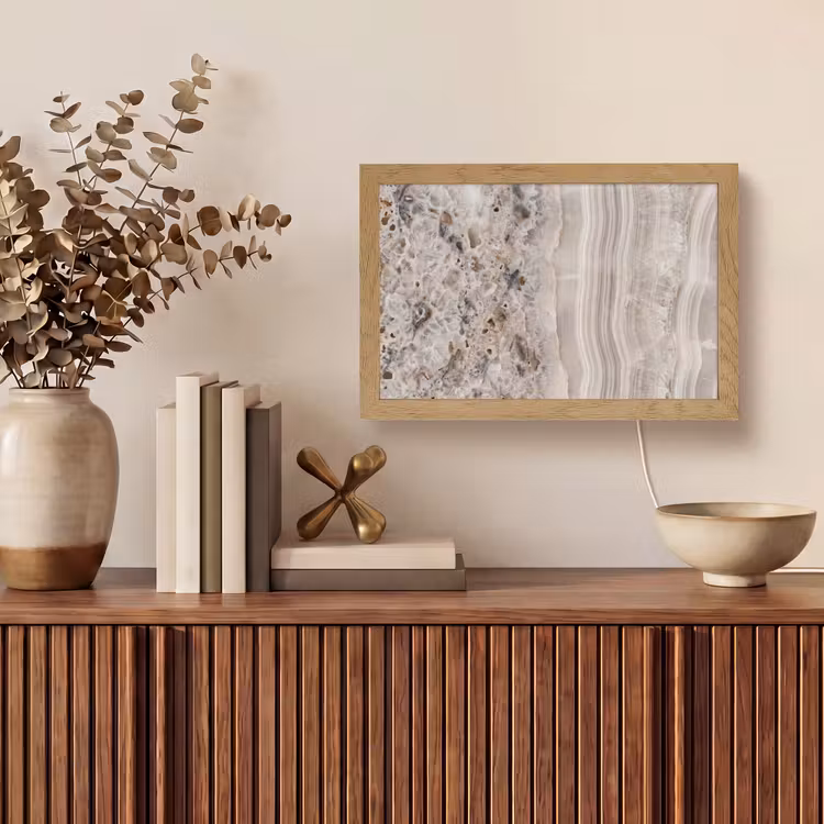 Tafellamp - Steen - Textuur - Abstract - Beige - Wit — 3