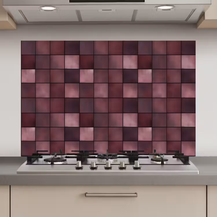 Spatscherm keuken - Vierkant - Tegel - Patroon - Paars — 1