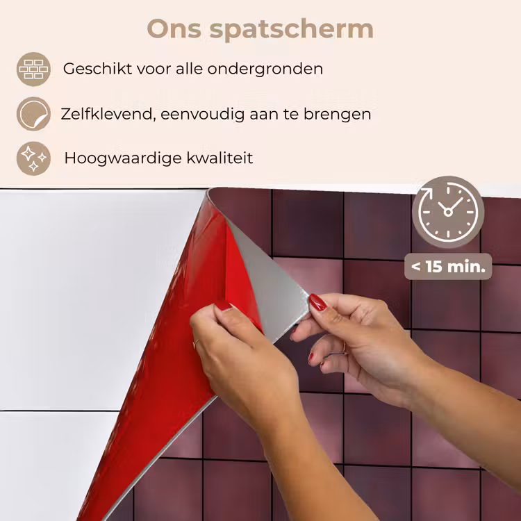 Spatscherm keuken - Vierkant - Tegel - Patroon - Paars — 4