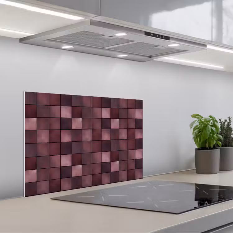 Spatscherm keuken - Vierkant - Tegel - Patroon - Paars — 5