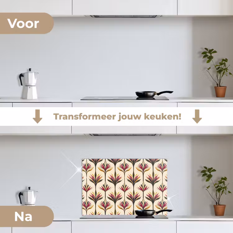 Spatscherm keuken - Waaier - Motief - Kleurrijk — 3