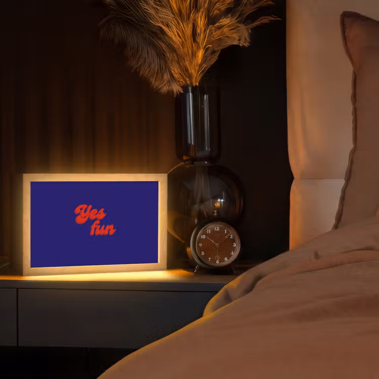 Tafellamp - Blauw - Rood - Yes fun - 3D — 2