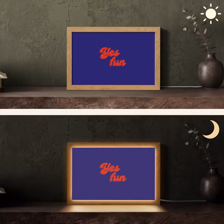 Tafellamp - Blauw - Rood - Yes fun - 3D — 5