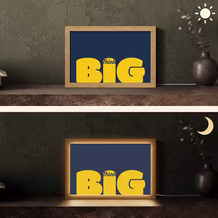 Tafellamp - Think big - Blauw - Geel — 5