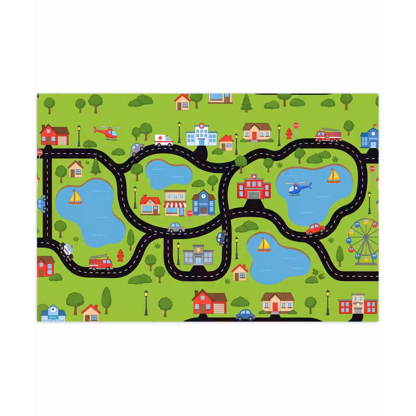 Speelkleed - Dorp - Wegen - Cartoon — 1