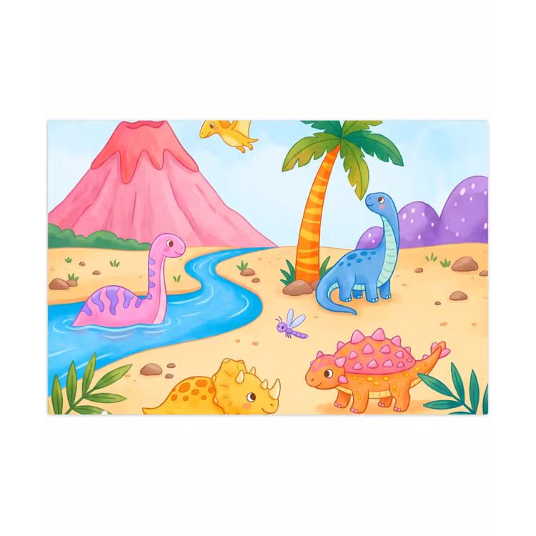 Speelkleed - Dinosaurus - Jungle - Illustratie — 1