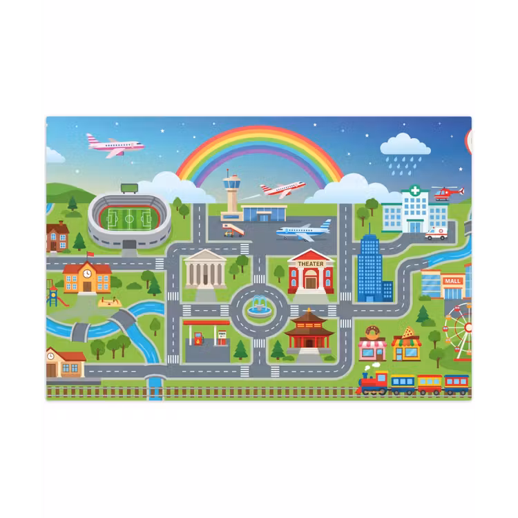 Speelkleed - Stad - Plattegrond - Cartoon — 1