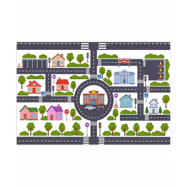 Speelkleed - Stad - Plattegrond - Illustratie — 1