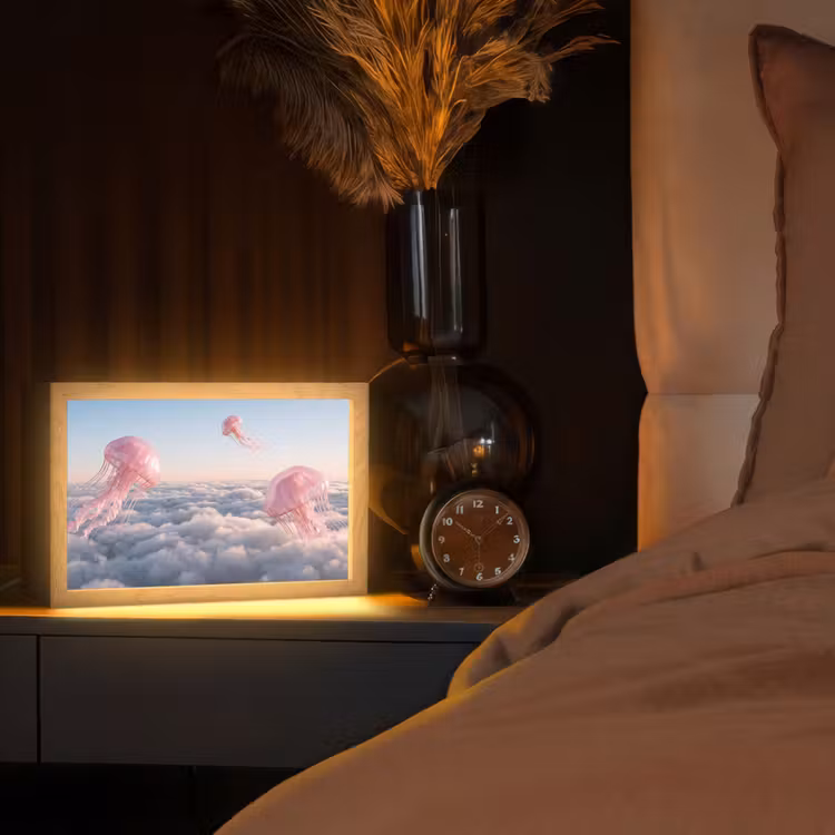 Tafellamp - Roze dier - Wolken — 2