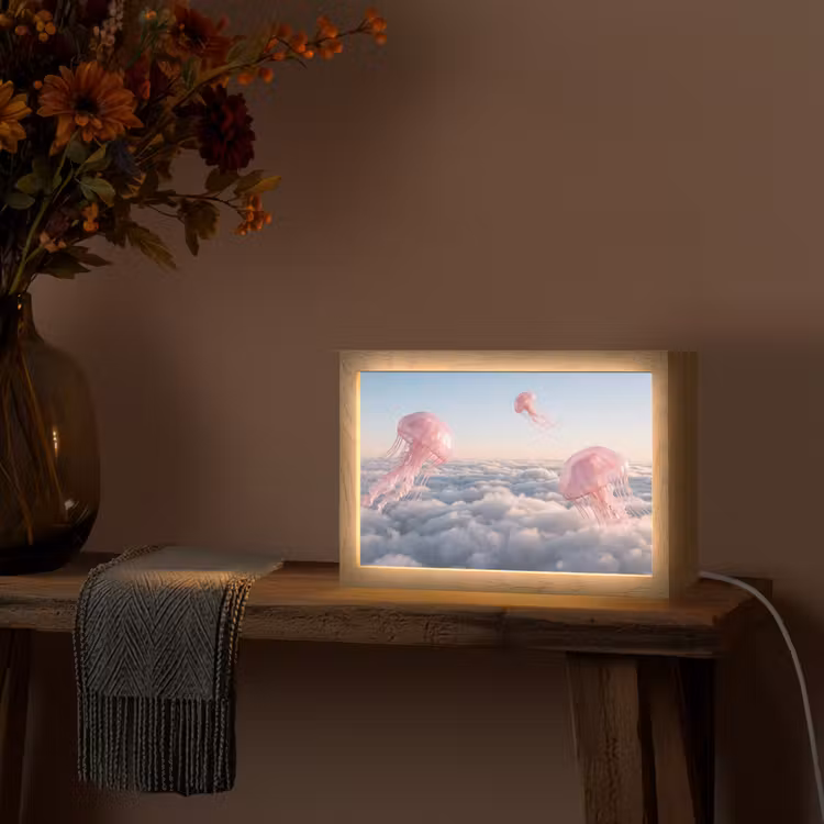 Tafellamp - Roze dier - Wolken — 4