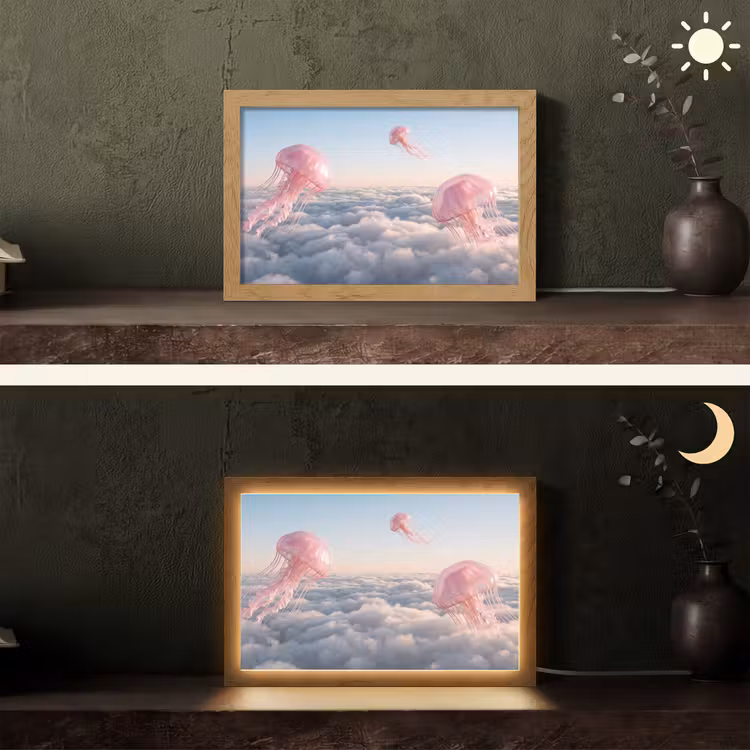 Tafellamp - Roze dier - Wolken — 5