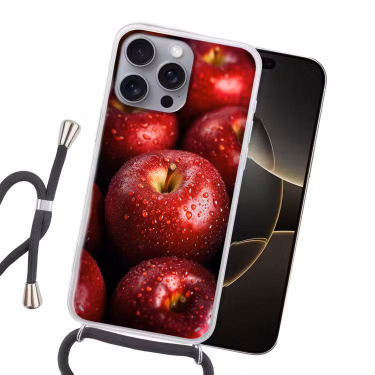 Telefoonhoesje crossbody - Rood - Appels - Fruit — 2