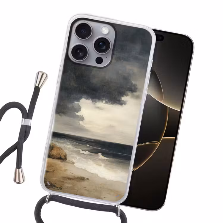 Telefoonhoesje crossbody - Kust - Golven - Rots - Storm — 2