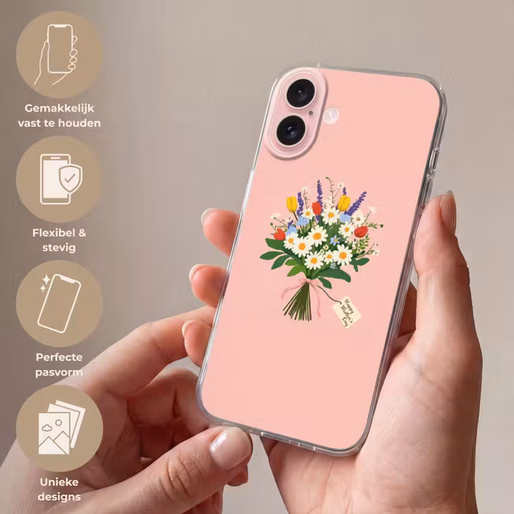 Telefoonhoesje - Bloemen - Lint - Kaartje — 4