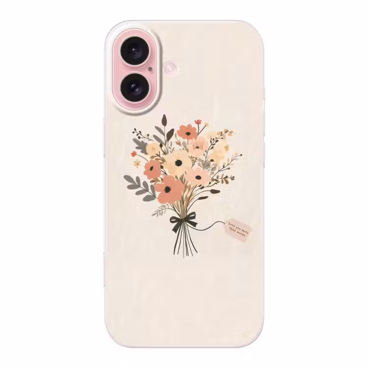 Telefoonhoesje - Bloemen - Quote - Beige - Lint — 1