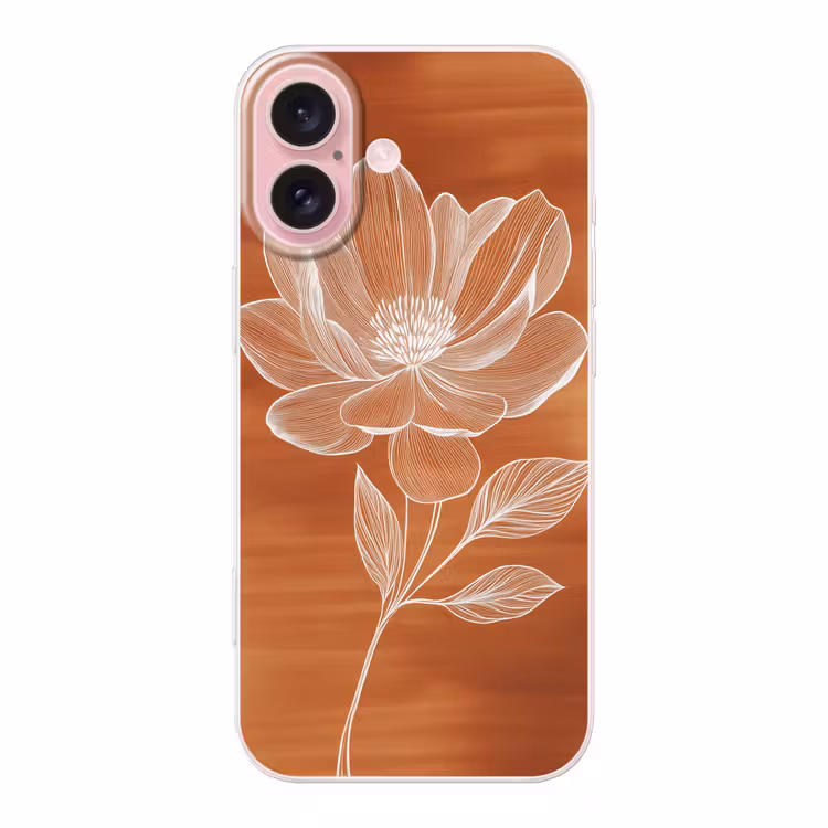 Telefoonhoesje - Bloem - Minimalistisch - Wit — 1