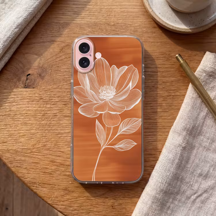 Telefoonhoesje - Bloem - Minimalistisch - Wit — 2