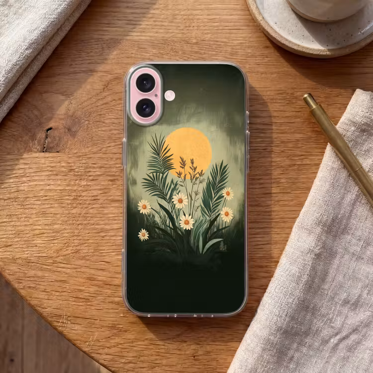 Telefoonhoesje - Bloemen - Bladeren - Zon - Groen — 2