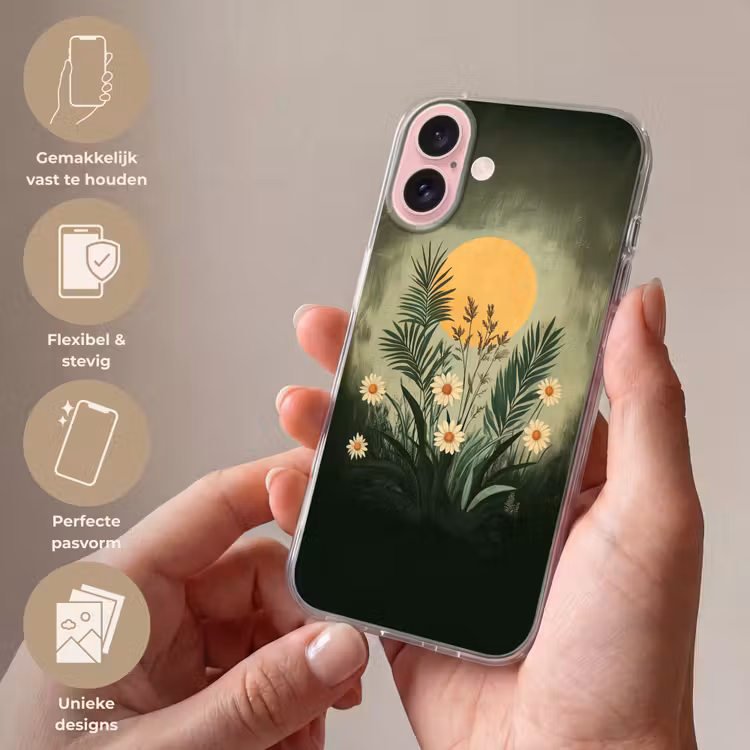 Telefoonhoesje - Bloemen - Bladeren - Zon - Groen — 4
